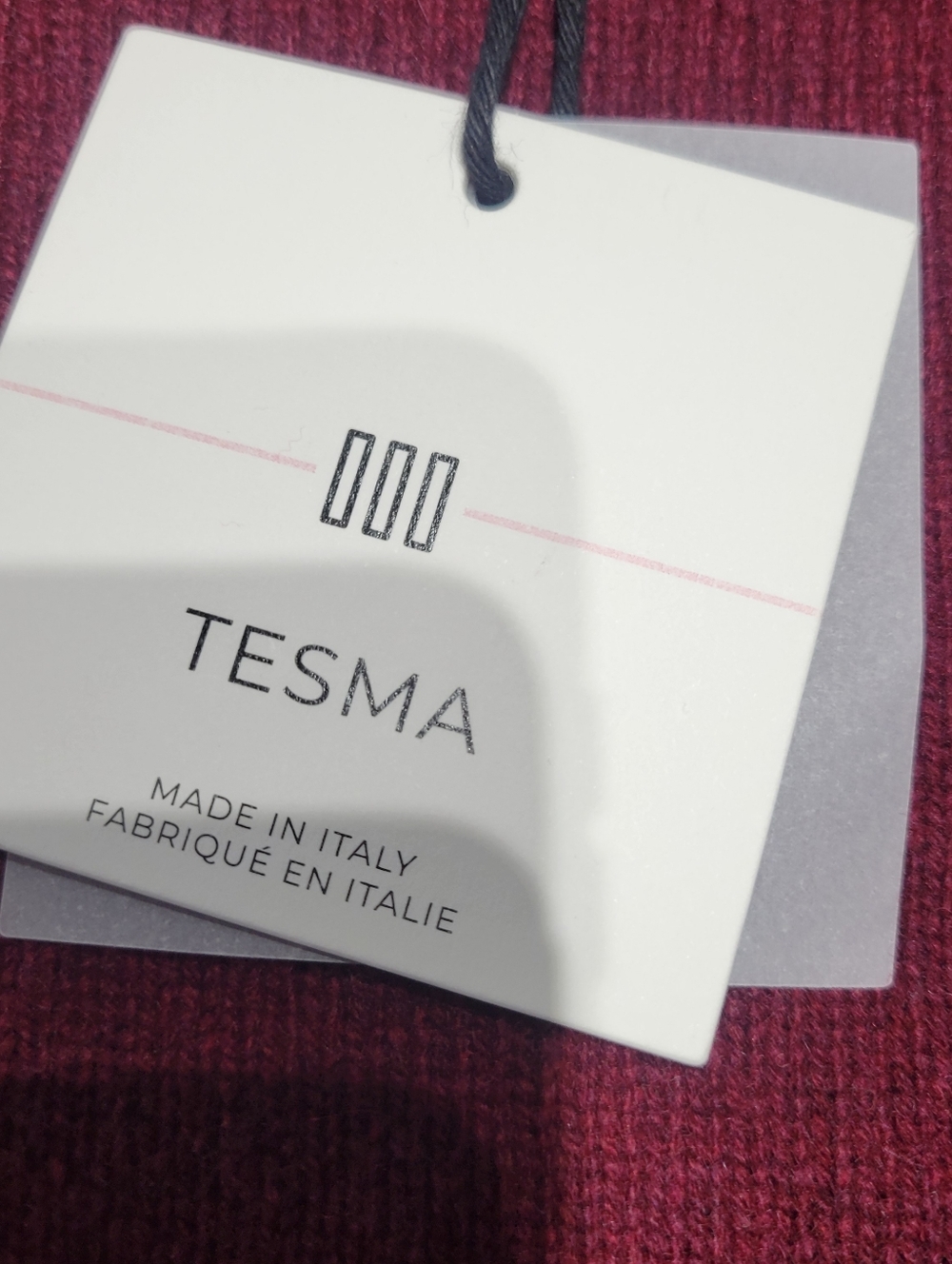 Tesma Cashmere Crewneck Sweater - Burgundy Size Large - Picture 2 of 9
